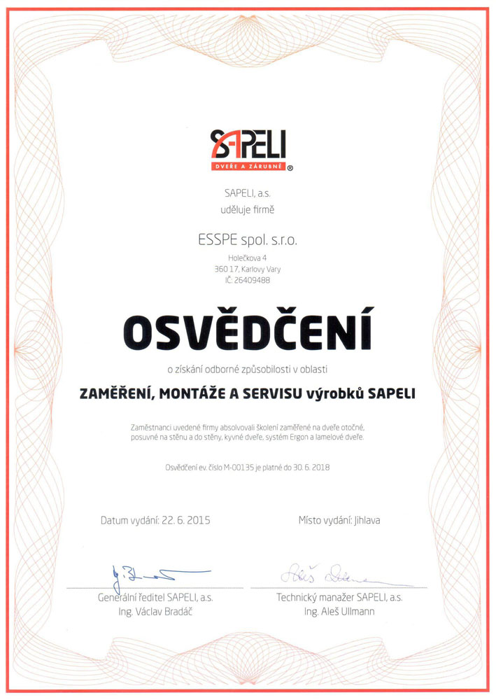 certifikat sapeli karlovy vary 2